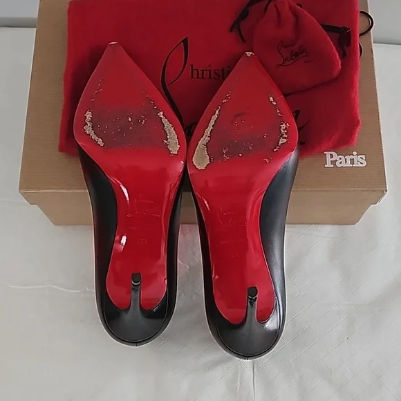 Christian Louboutin Pigalle Follies 100, Size 7 US/38 EU, Black - Picture 2 of 6